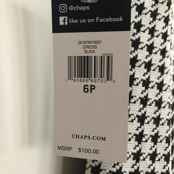 Houndstooth Blk/Wht Dress - Picture 4 of 6
